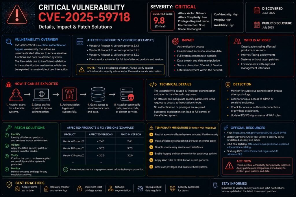 Critical Vulnerability CVE-2025-59718 Details & Patch Solutions Critical Vulnerability CVE-2025-59718 Details & Patch Solutions
